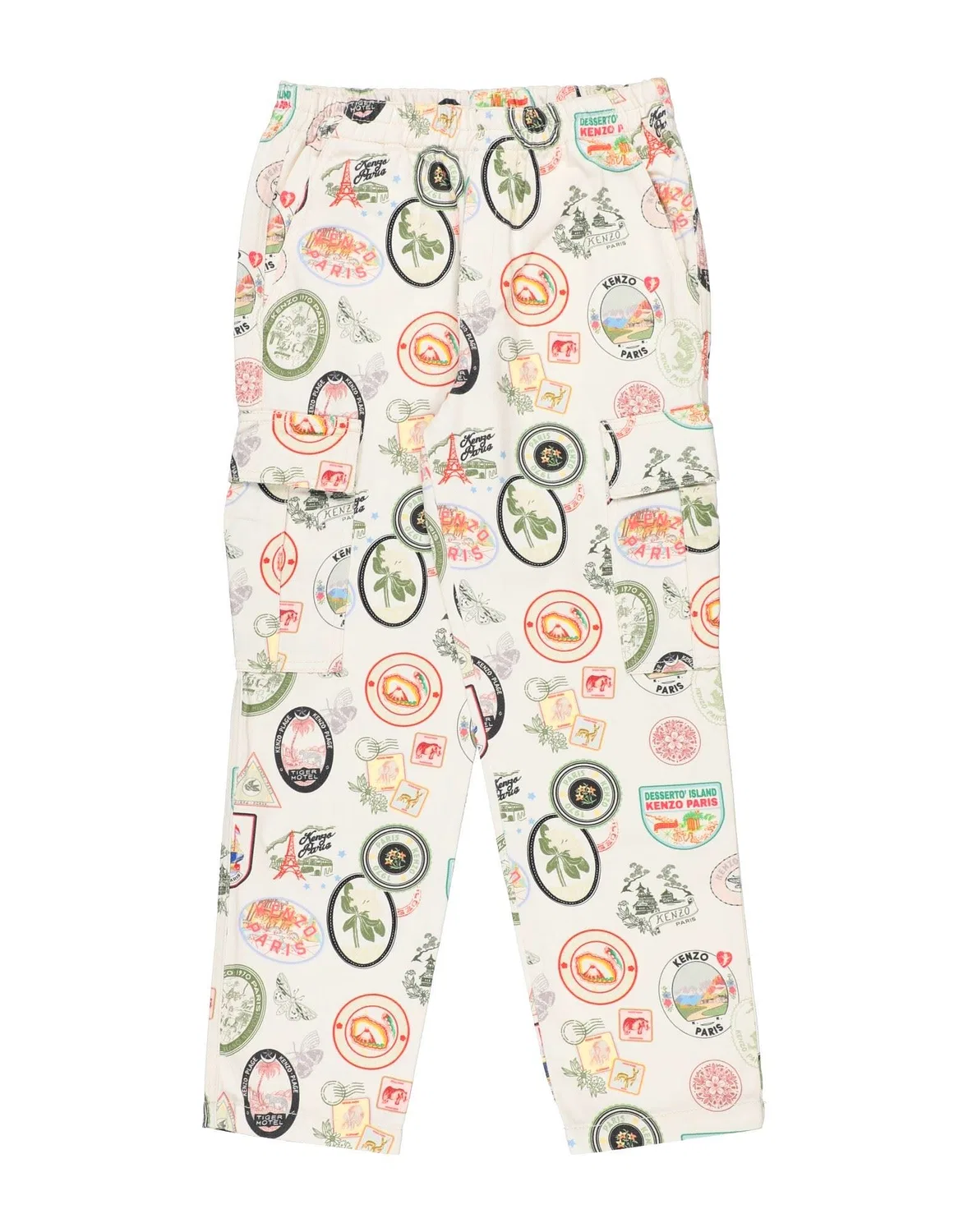 Детские джинсы для мальчиков с эластичным поясом Kenzo Kids, айвори