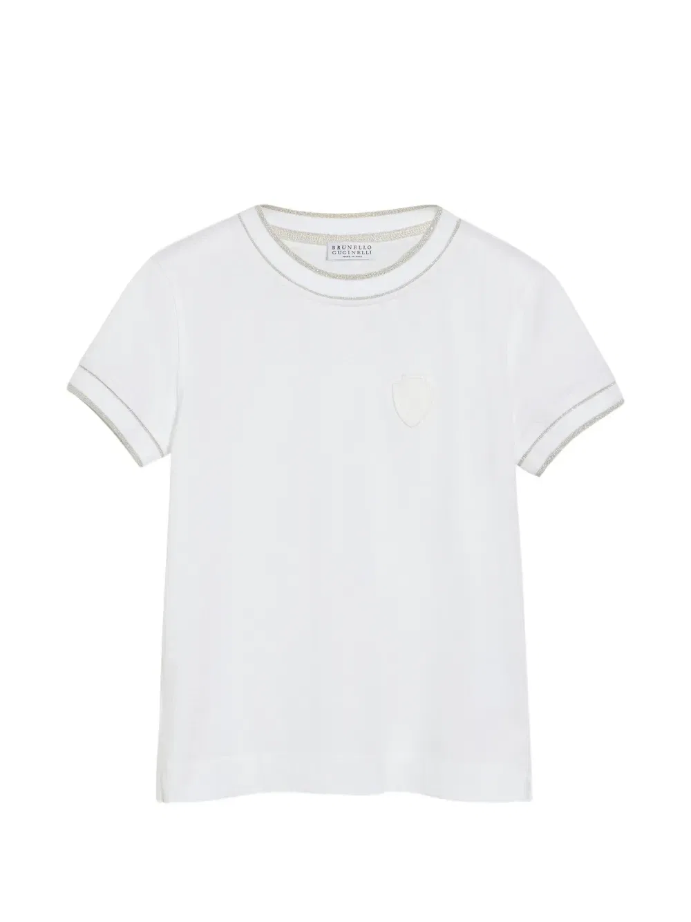 Футболка из джерси с логотипом Brunello Cucinelli Kids, белый