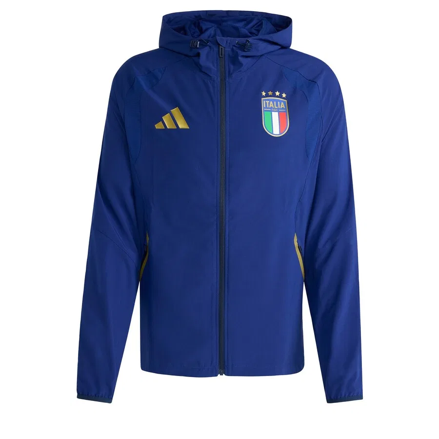 Куртка ADIDAS PERFORMANCE Between-Season Jacket 'Italy Tiro Travel Full Zip' синего цвета