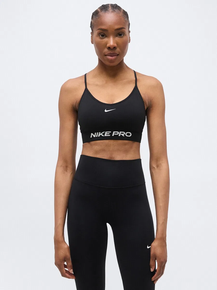 Спортивный бюстгальтер NIKE Bralette Sports Bra 'Pro' черного цвета — фото 2