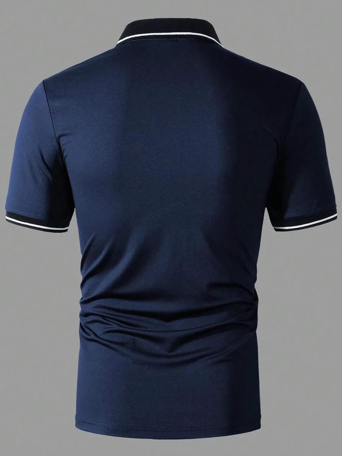 Мужская футболка с коротким рукавом, полосатая отделка, Royal Blue — фото 2