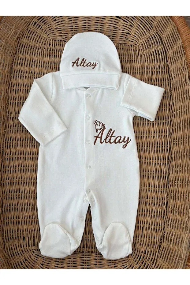 Детский для новорожденных комплект одежды с вышивкой Mini Ropa, Ecru — фото 3