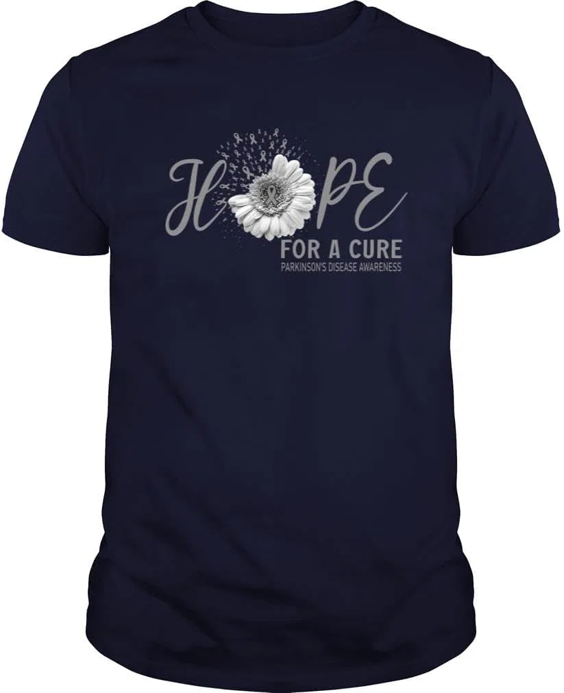 Мужская футболка с принтом Hope for A Cure, тёмно-синий