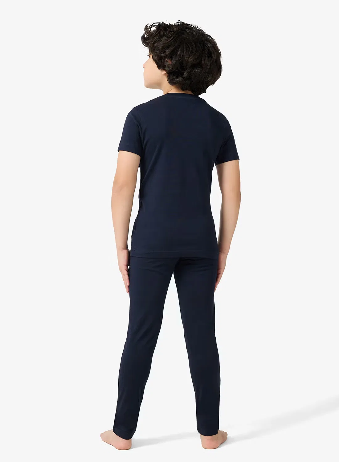 Jack & Jones Junior Комплект футболка и штаны с коротким рукавом, темно-синий — фото 2