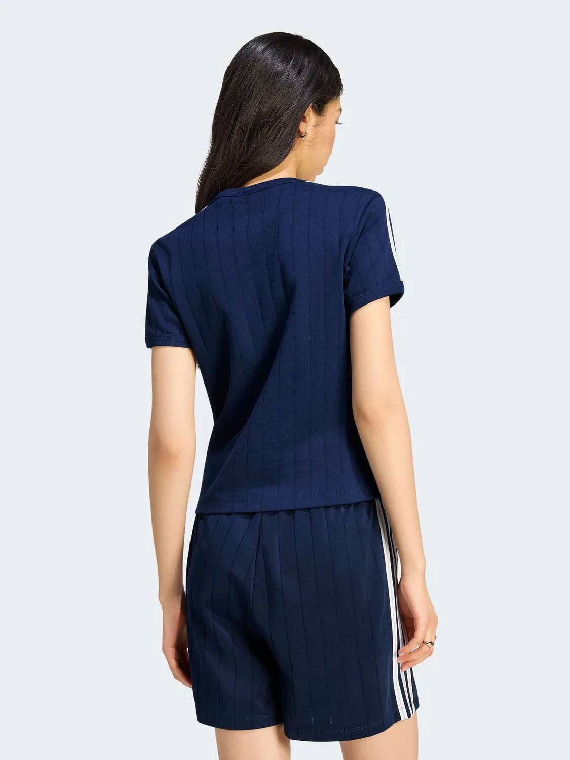 Футболка с полосками Slim Fit adidas Originals, темно-синий — фото 2