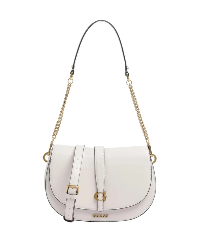 

Элегантная сумка через плечо с золотистыми деталями Guess, бежевый