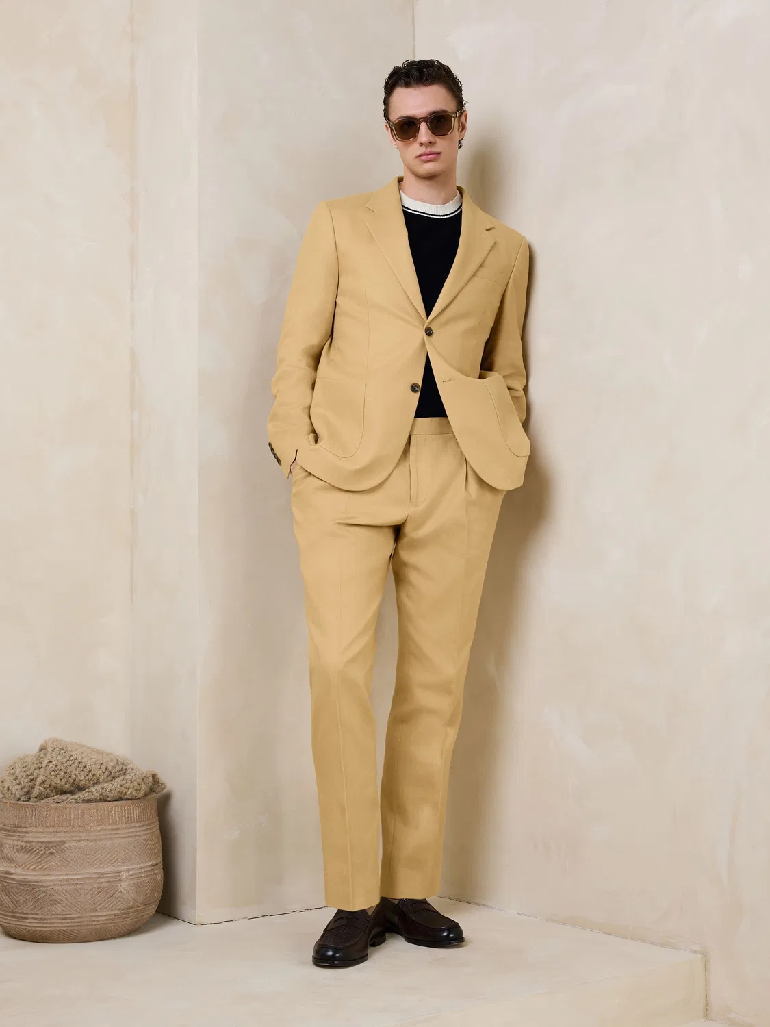 Пиджак костюмный Regular Fit из льна и хлопка, Yellow N Next, желтый — фото 2