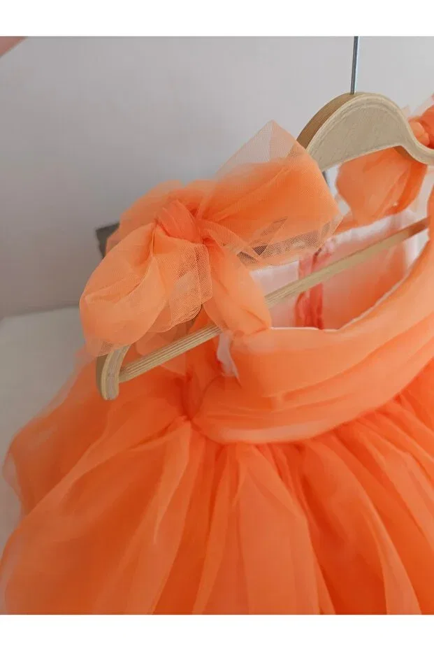 Детское платье для девочек без рукавов Elwirababyboutiqe, Orange — фото 2