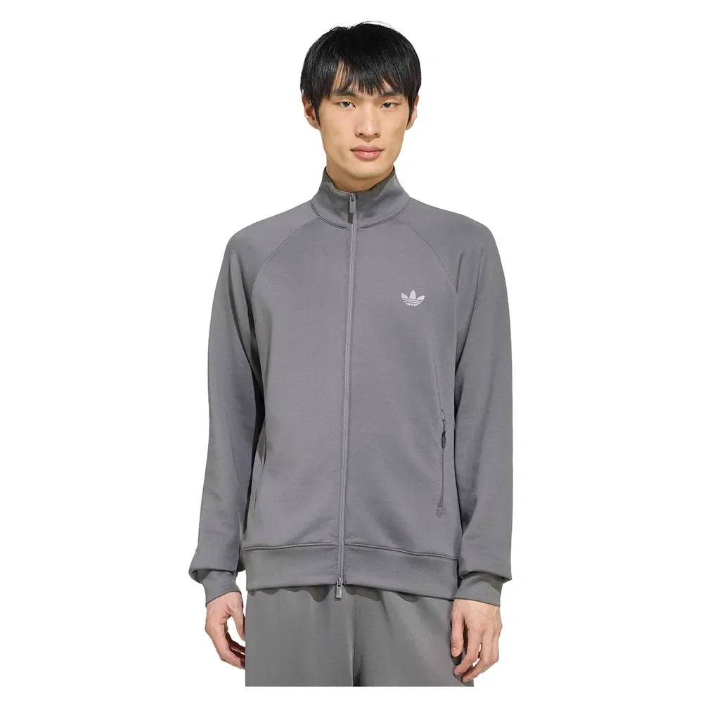 Мужской свитшот с футером Trefoil Essentials Spacer Track Adidas Originals, Grey — фото 2