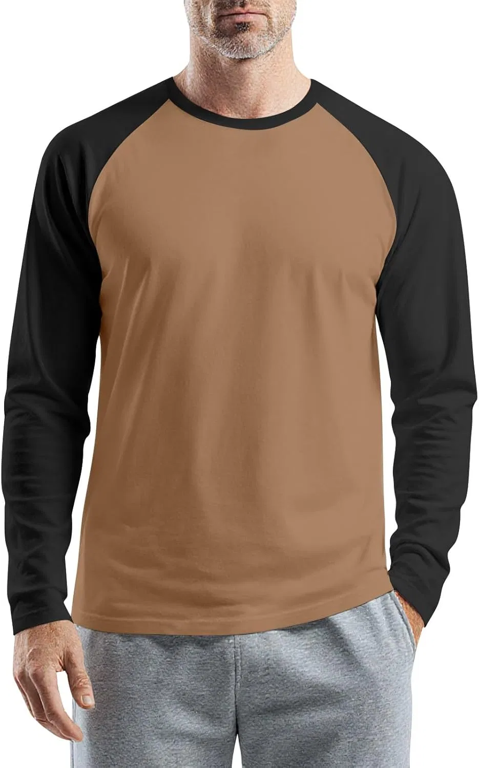 Мужская классическая футболка с длинным рукавом OMING, Brown