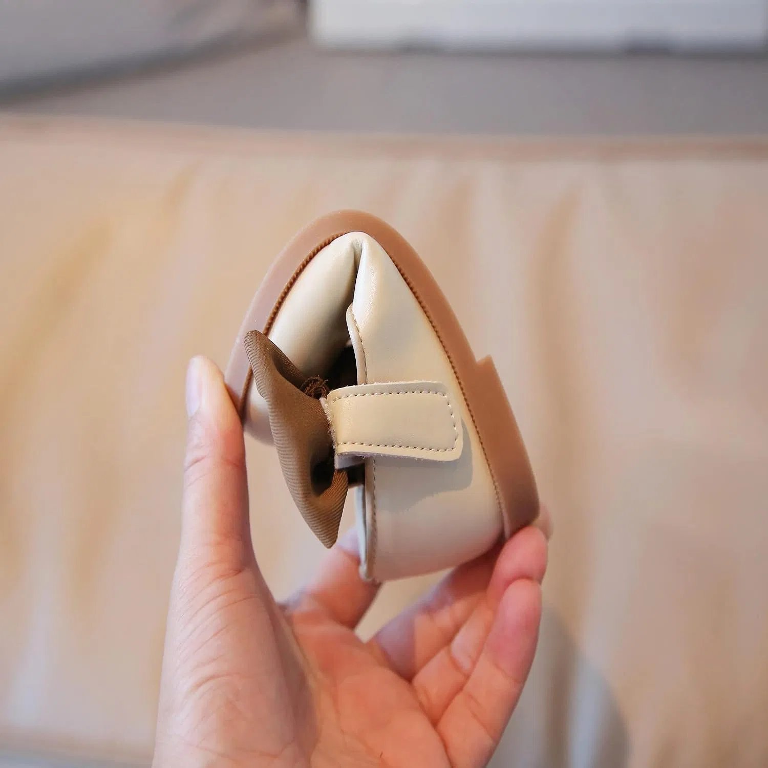 Детские зимние ботинки для девочек с толстой подошвой, Beige — фото 3