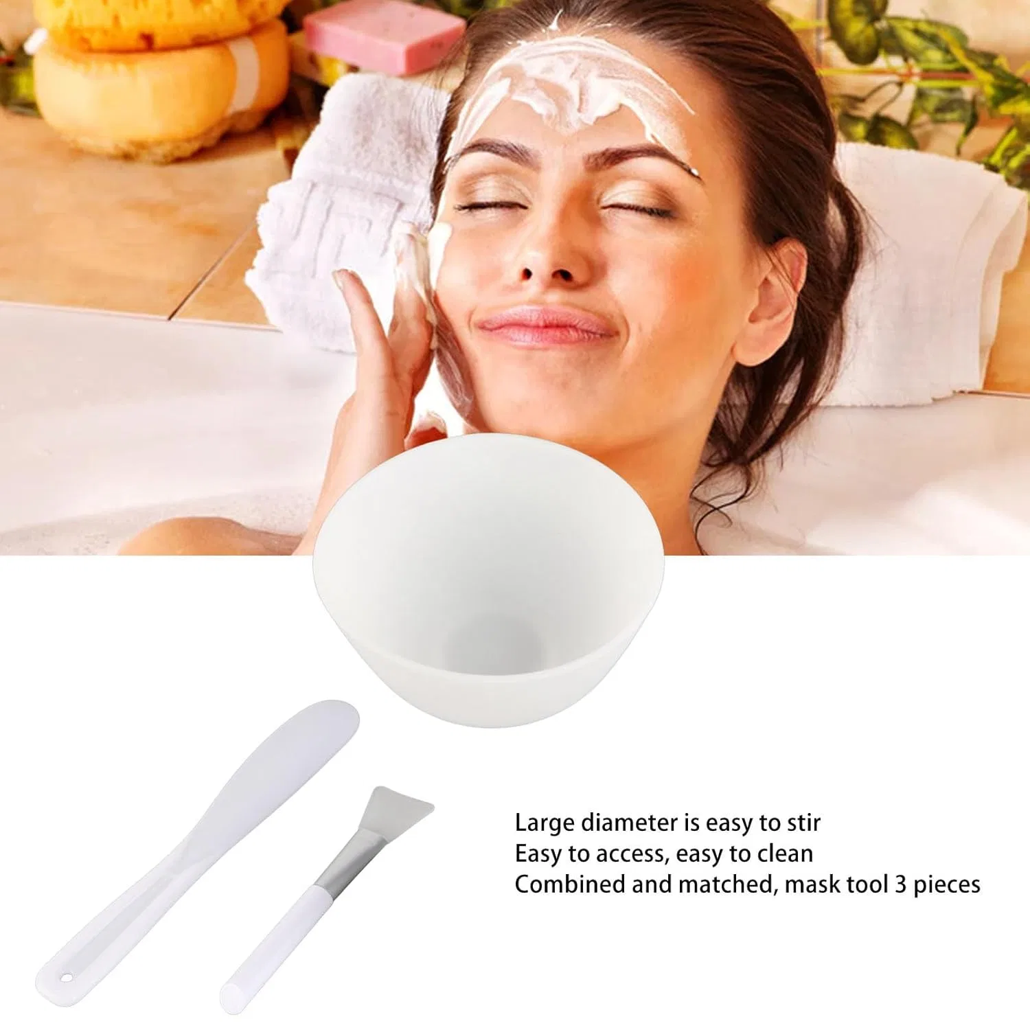 Набор инструментов для масок DIY, Cosiki, 3 предмета, силикон, ABS — фото 4