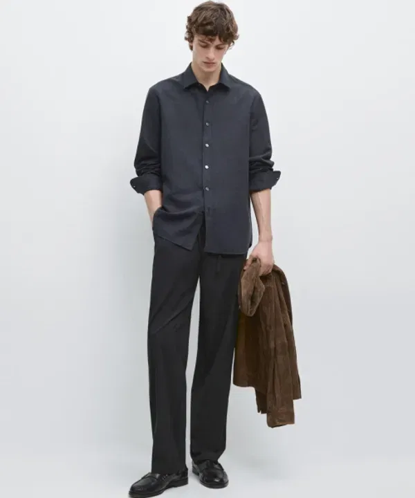 Хлопковые брюки High-Tech Total Look Massimo Dutti — фото 2