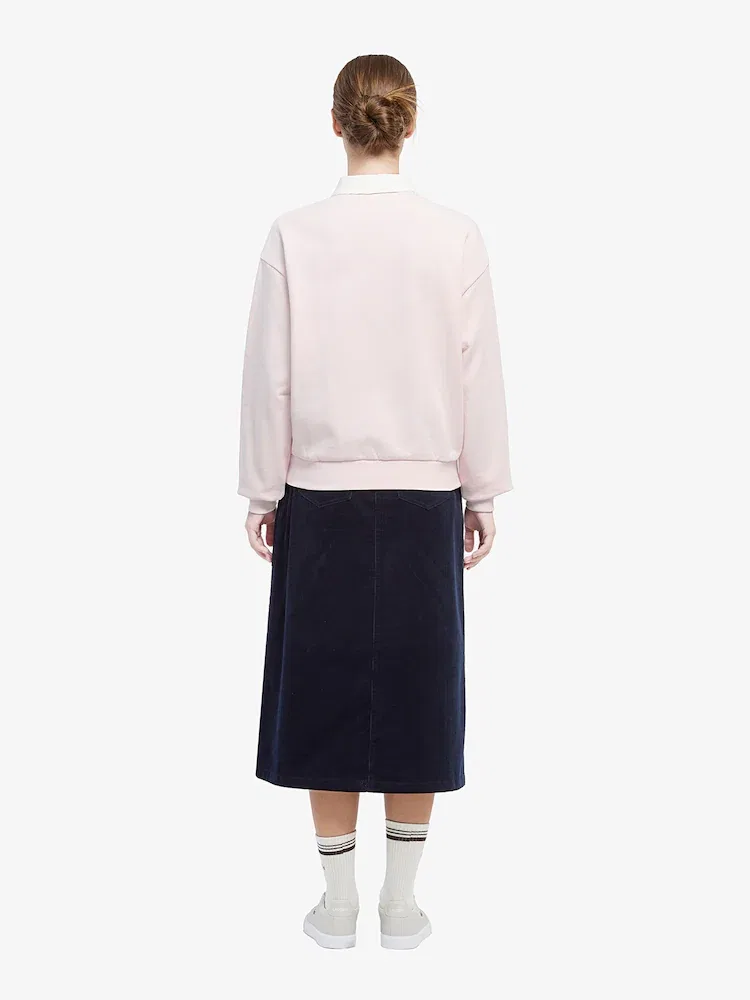 Юбка миди LACOSTE из вельвета, классический крой, хаки — фото 3