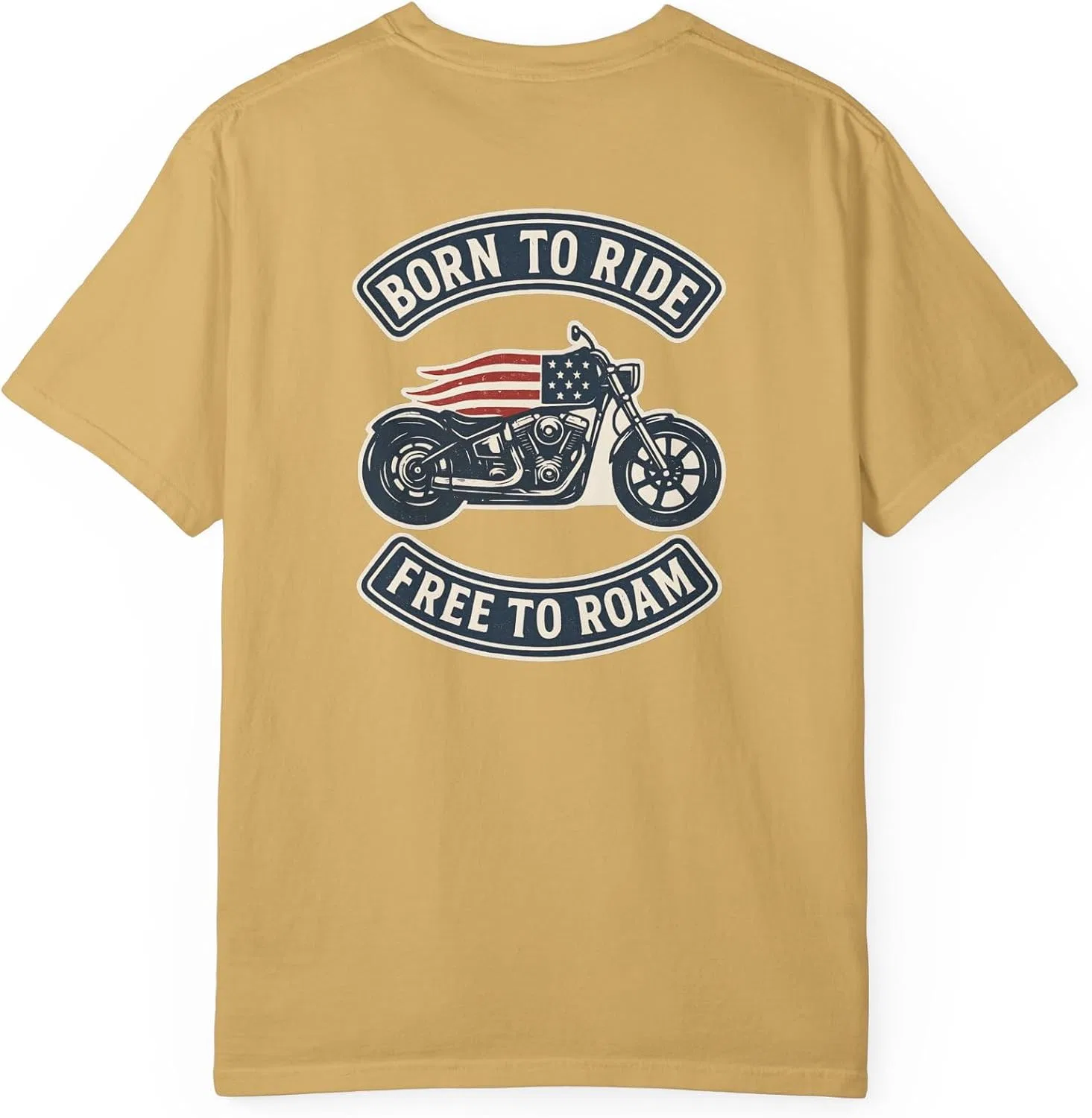 Унисекс футболка с принтом Born to Ride Generic, Mustard — фото 2