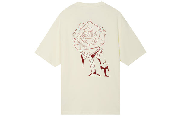 Футболка (WMNS) Air Jordan x Teyana Taylor Vintage T-shirt 'Coconut Milk', цвет coconut milk/gym red — фото 2