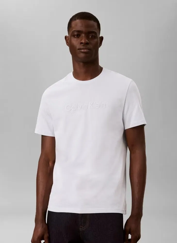 Футболка с принтом Graphic logo Calvin Klein, голубой