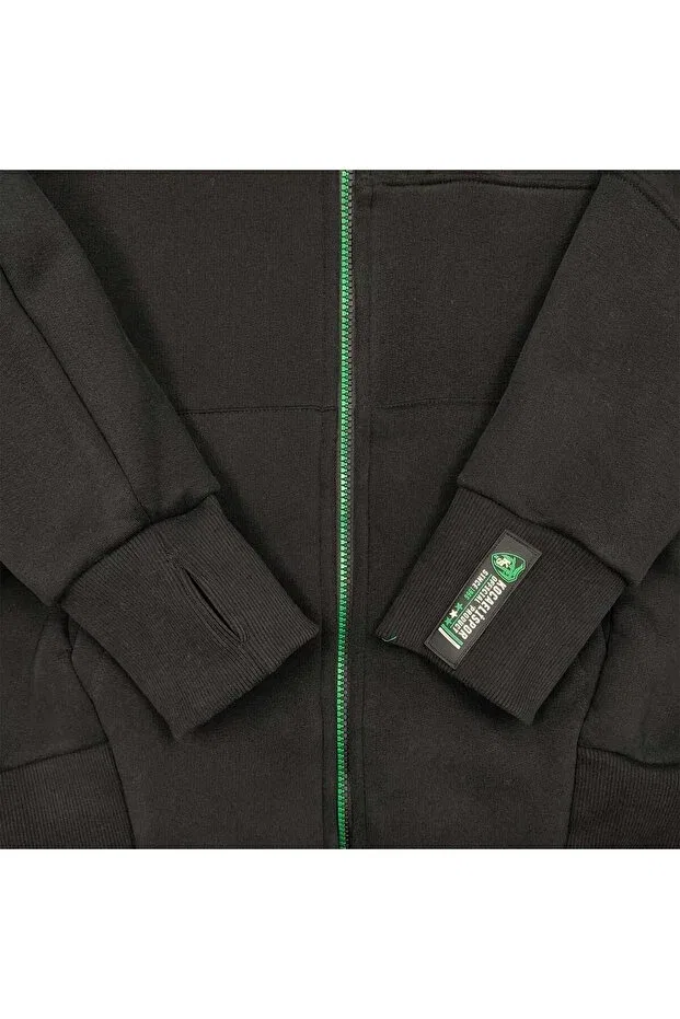 Детская толстовка на молнии с принтом Kocaelispor Sportrun, Black — фото 4