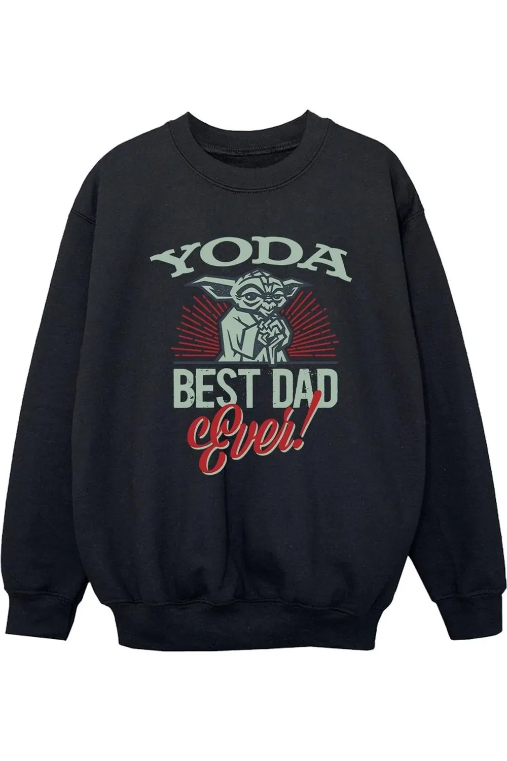 Детский свитшот с принтом Mandalorian Yoda Dad Star Wars, Black — фото 2