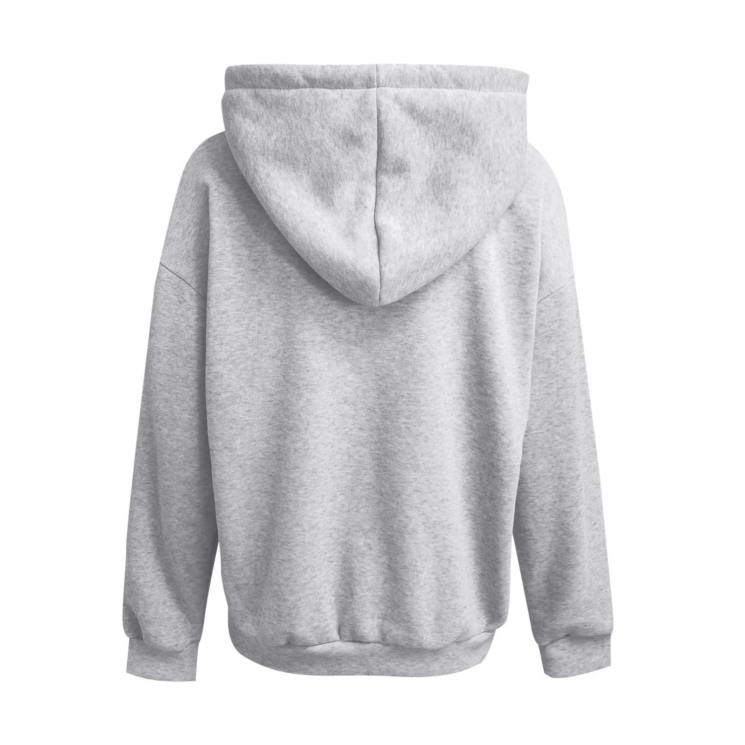 Женский худи oversize с капюшоном и молнией, хлопковый, A-grigio — фото 4