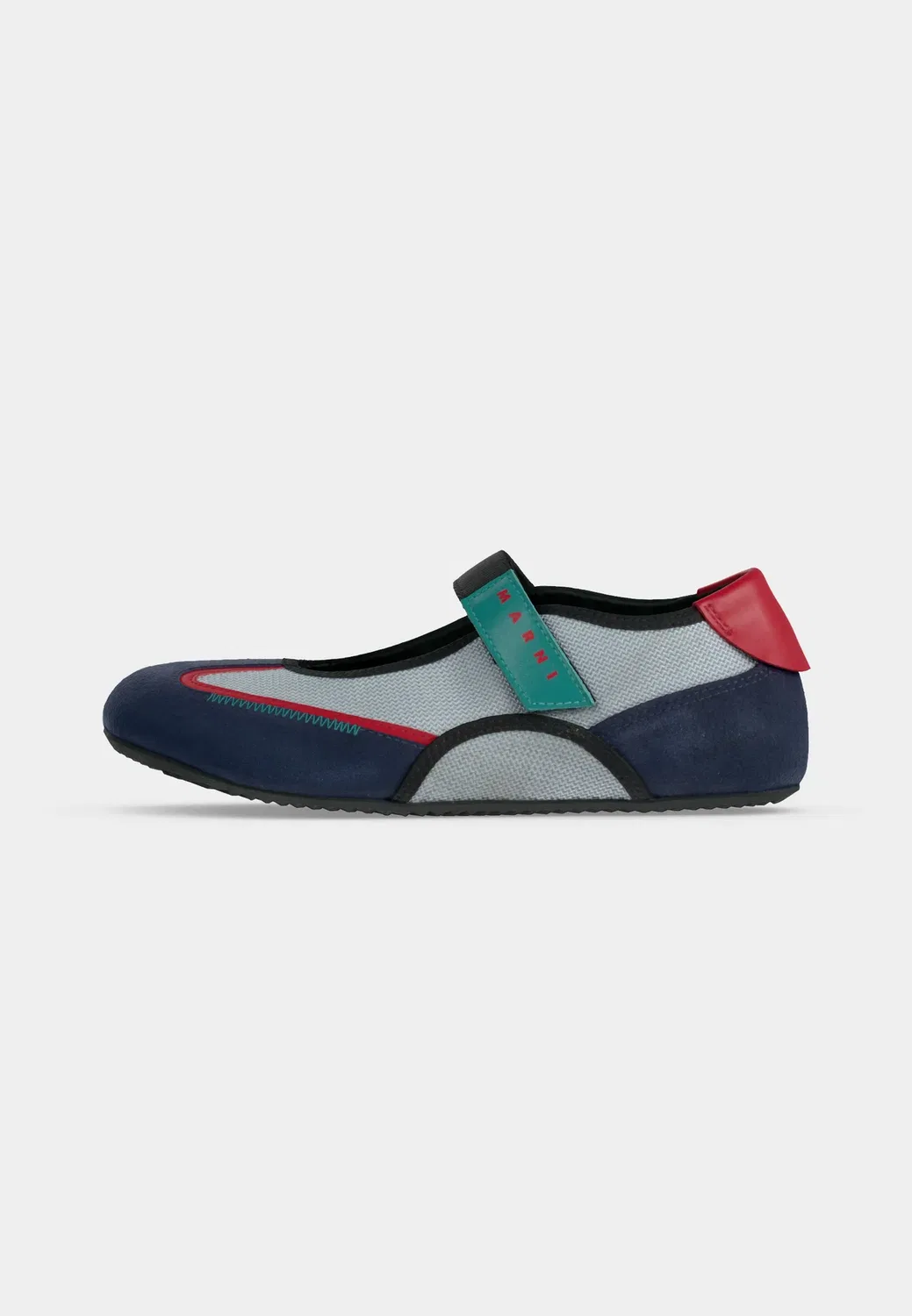 Балетки с ремешком на щиколотке Marni, Pearl/Navy/Red/Emerald/Black — фото 2