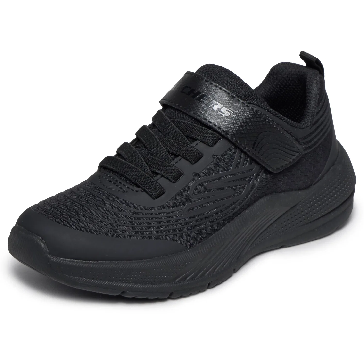 Детские текстильные кроссовки с эластичными шнурками MICROSPEC ADVANCE Skechers, Black — фото 4