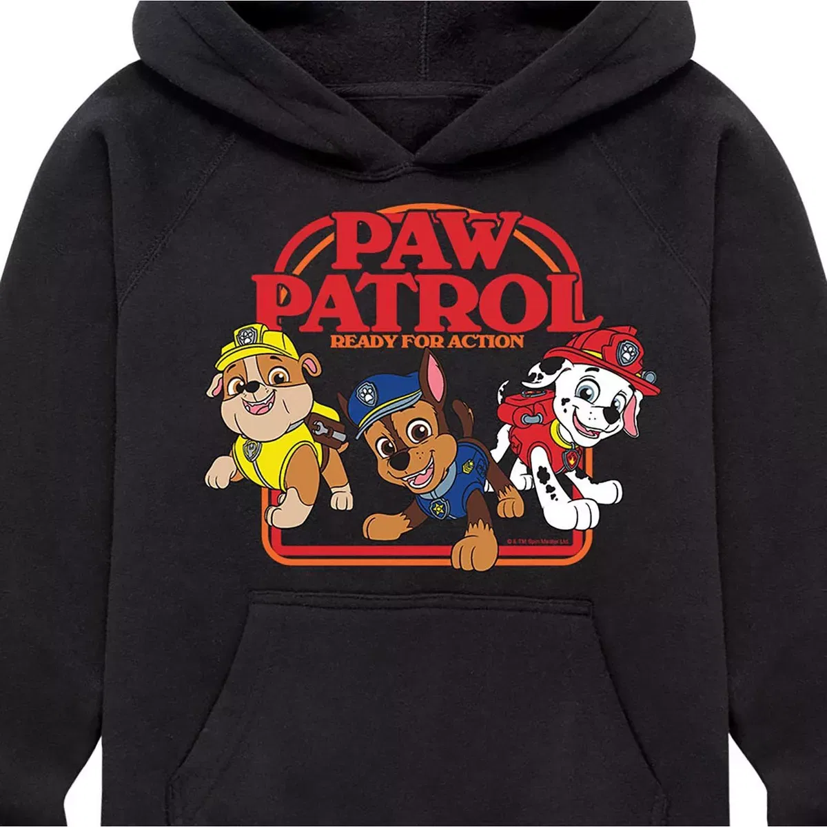 Детский свитшот на молнии с капюшоном с принтом Ready For Action PAW Patrol, Black — фото 2