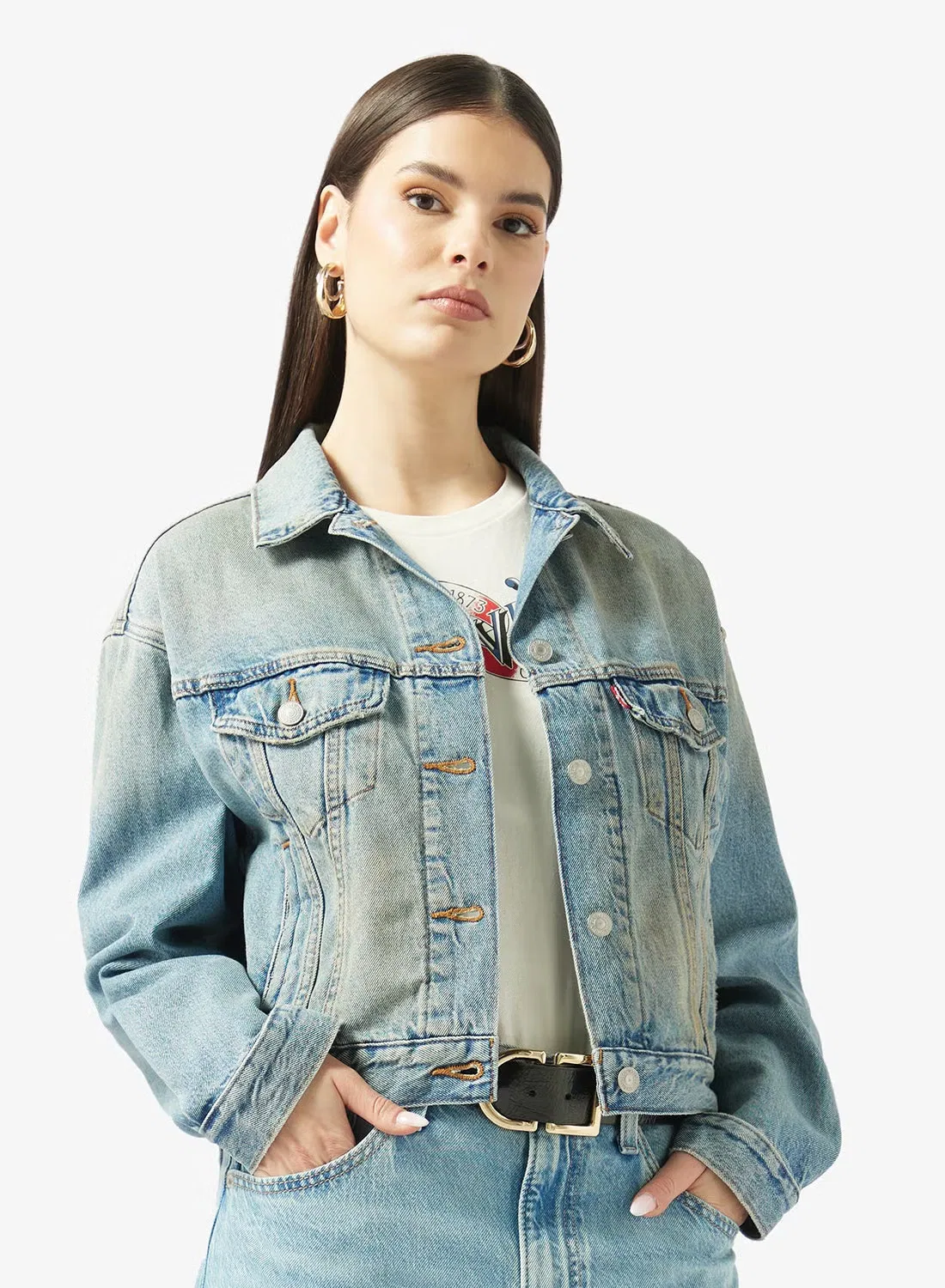Джинсовая куртка-тракер укороченная 90S Levi'S, синий — фото 2