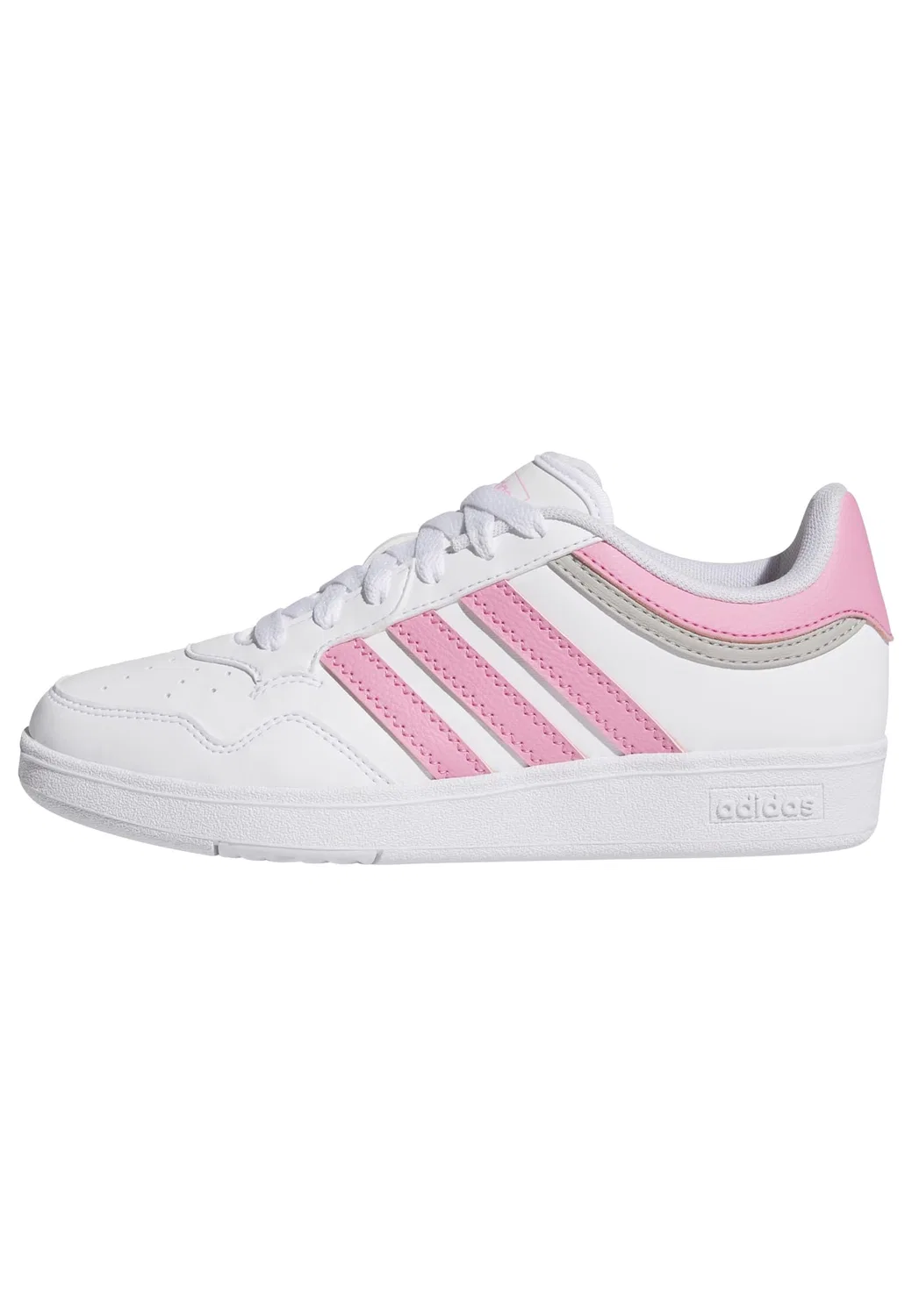 Детские кроссовки для мальчиков на шнуровке Hoops 4.0 Adidas, Ftwr White Pink Fusion Grey Two