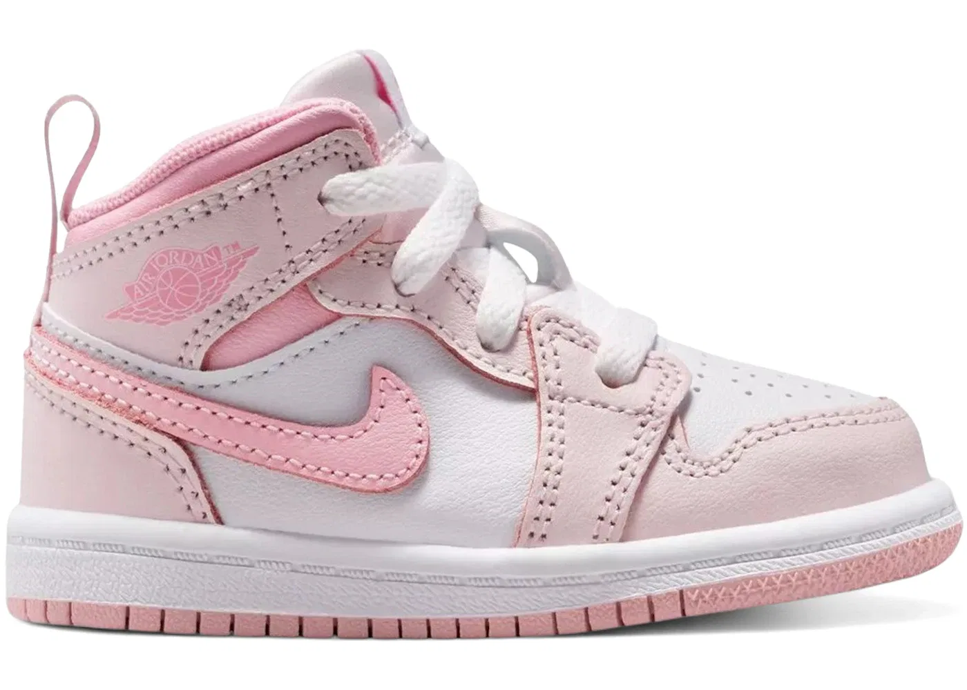 Детские кроссовки повседневные Jordan 1 Mid Jordan, Pearl Pink/White/Medium Soft Pink