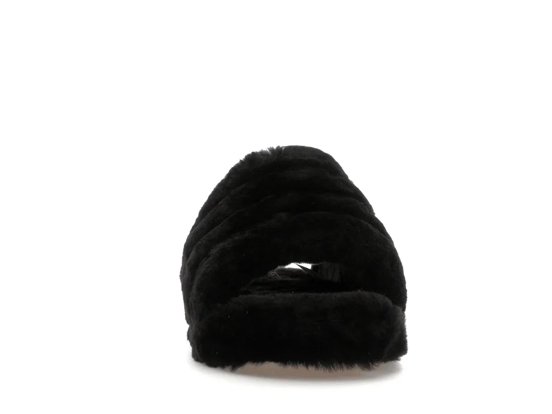 Детские шлепанцы с мехом UGG Fluff Yeah Slide, Black/Black — фото 2
