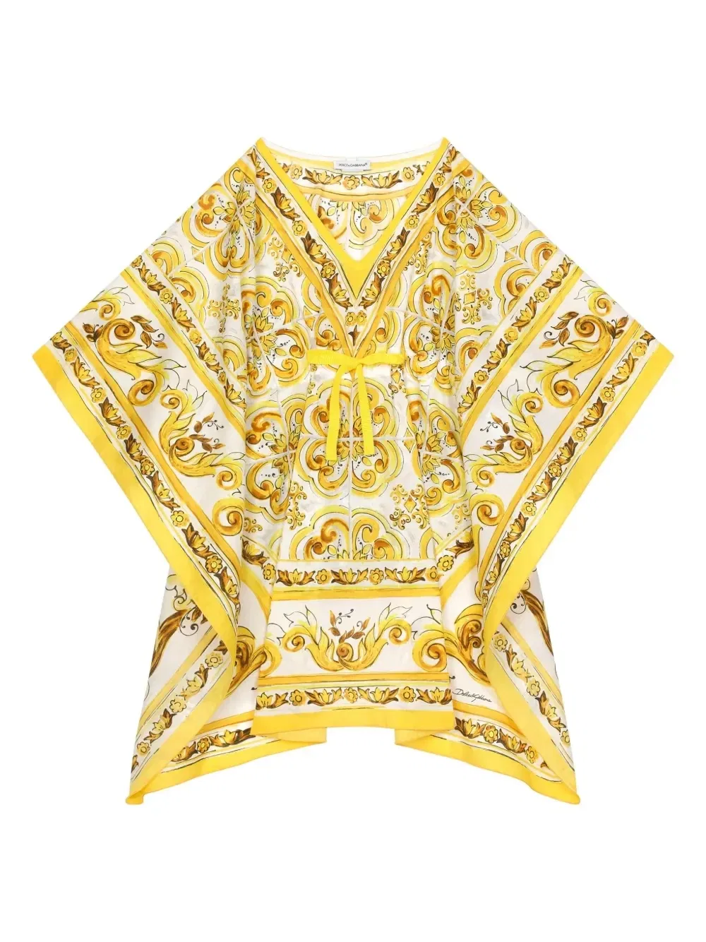 Кафтан с принтом Majolica Dolce & Gabbana Kids, желтый