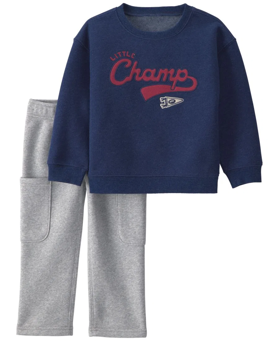 Комплект из футера с длинным рукавом, Little Champ Football Carter's, Navy Blue Gray