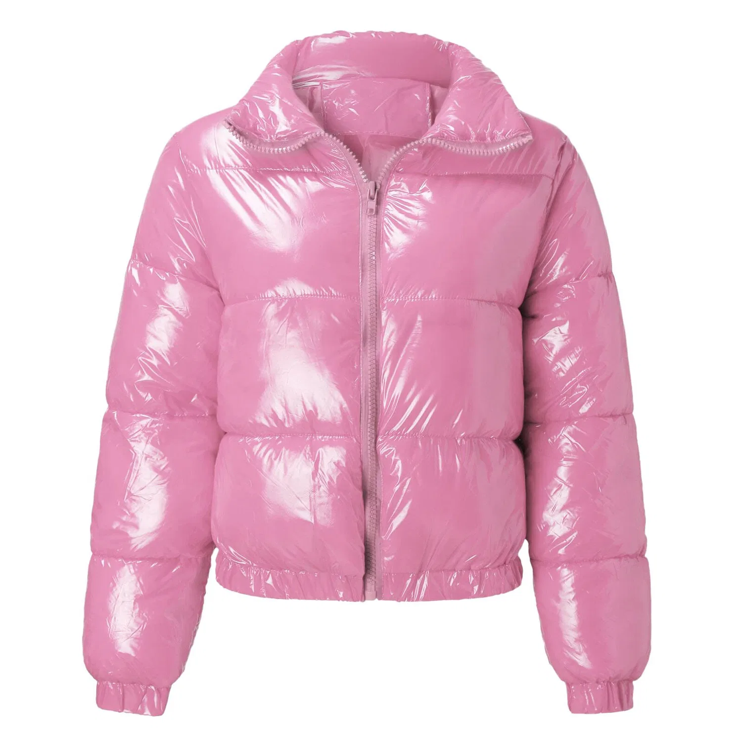 Женское короткое хлопковое пальто Donne Autunno e Inverno, Rosa — фото 3