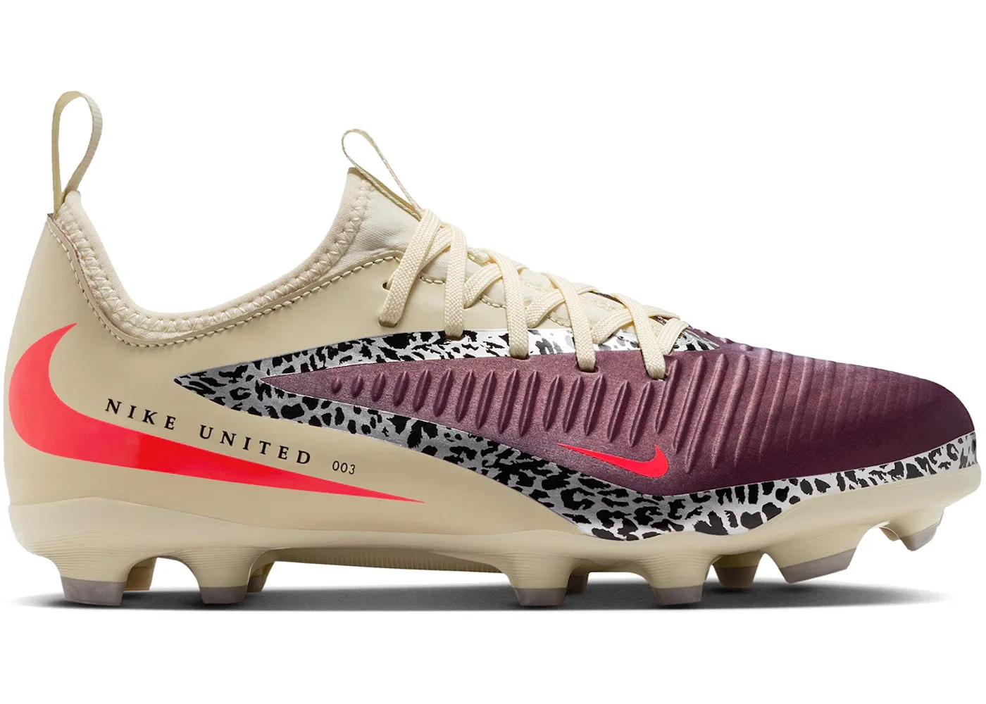 Детские бутсы для футбола с шипами Nike Phantom 6 Low Academy FG/MG Nike, Burgundy Crush/Fossil/University Red