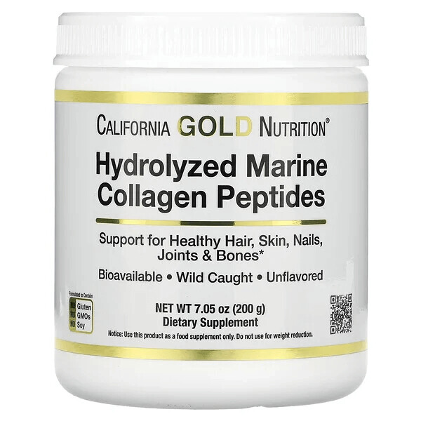 

Гидролизованные пептиды морского коллагена California Gold Nutrition, 200 г