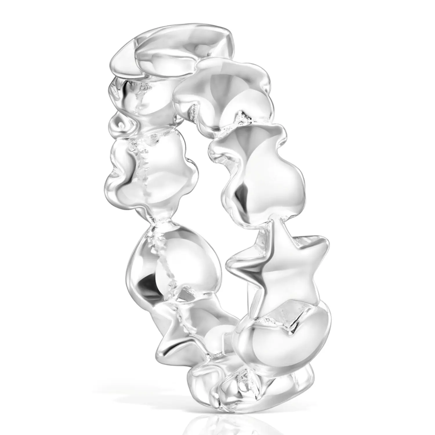 

Кольцо Tous Mini Icons Bear, Heart And Flower Motifs, серебро