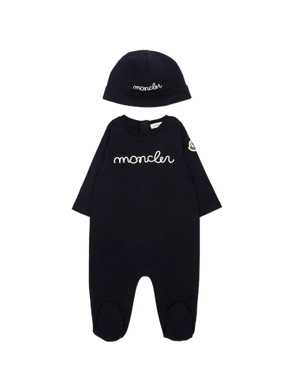 Набор из спального костюма с вышитым логотипом Moncler Enfant, синий
