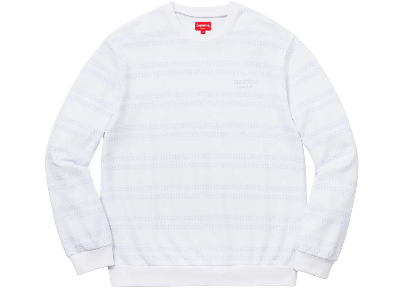 Мужской свитшот с полосатым принтом Supreme Crewneck, White