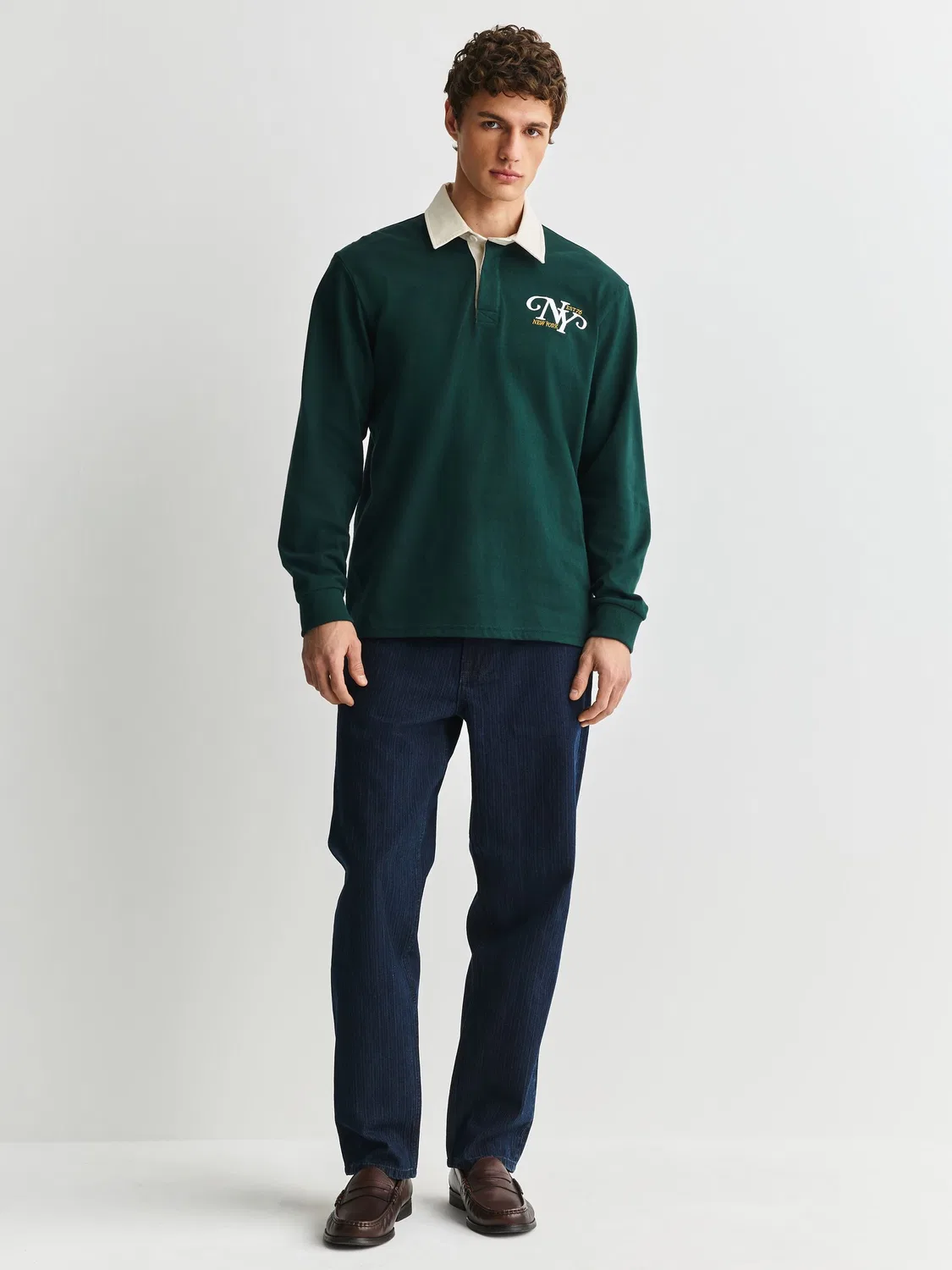 Джинсы Relaxed Tapered Fit, Dark Blue Textured Next — фото 2