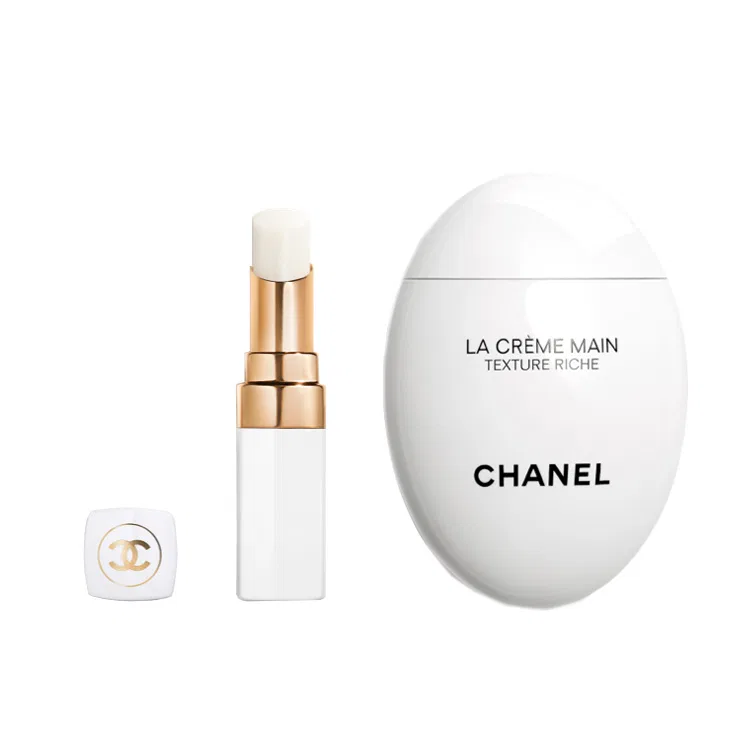 Женский набор для ухода за руками и губами CHANEL, крем для рук 50 мл и бальзам для губ 3 г, Black — фото 2