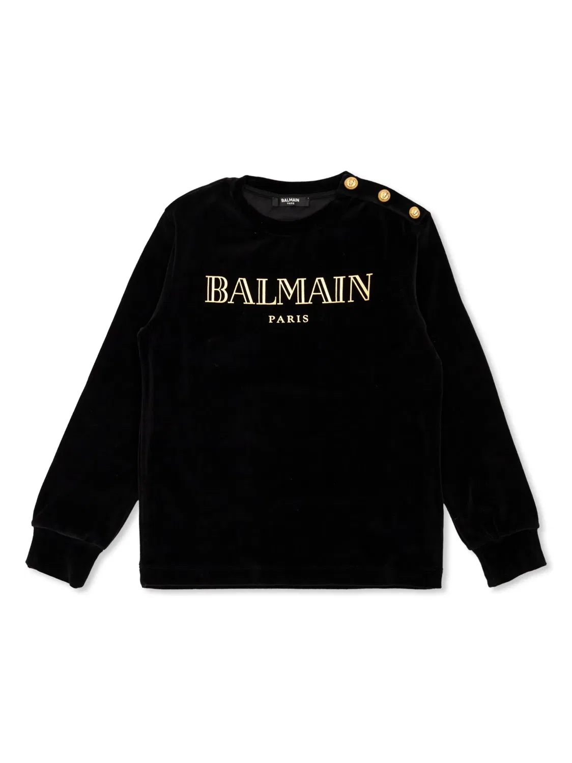 Свитшот с логотипом из хлопка Balmain, черный