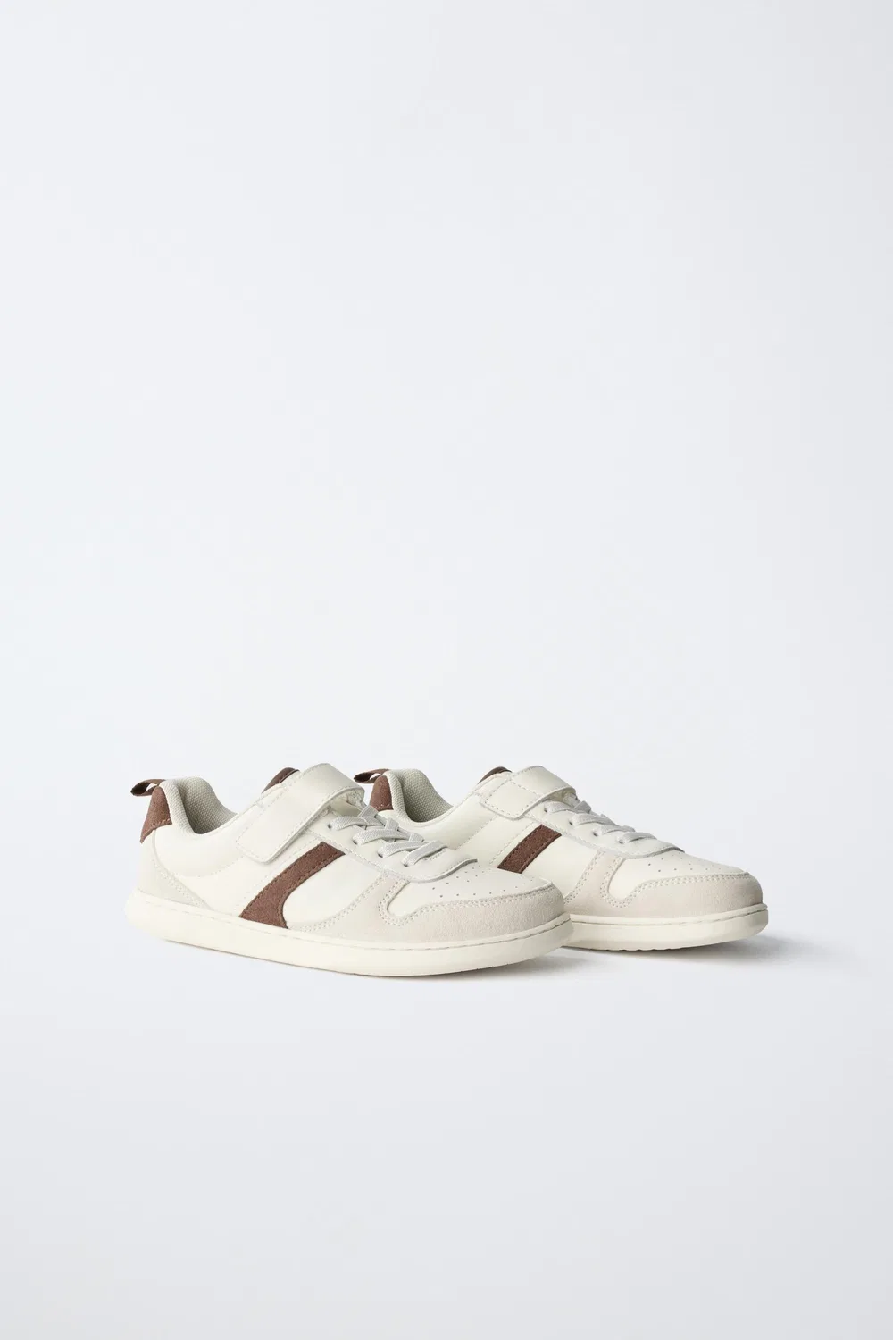КОЖАНЫЕ КРОССОВКИ ДЛЯ БОСИКОМ ZARA, Ecru White — фото 2