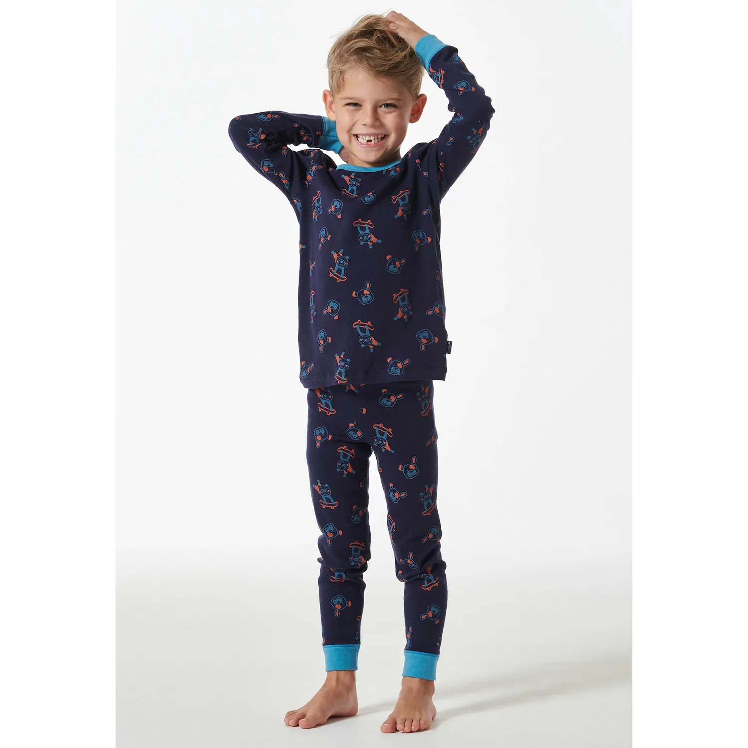 Детская пижама с принтом Boys World Schiesser, Dark Blue