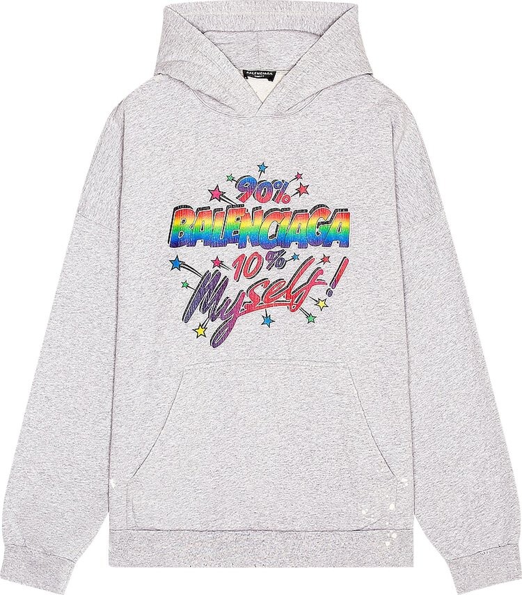 

Худи Balenciaga Wide Fit Hoodie 'Dark Heather Grey', серый