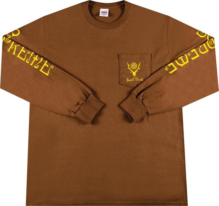 

Лонгслив Supreme x SOUTH2 WEST8 Long-Sleeve Pocket Tee 'Brown', коричневый