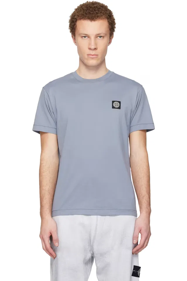 Синяя футболка из хлопкового трикажа 2100027 60/2 Stone Island