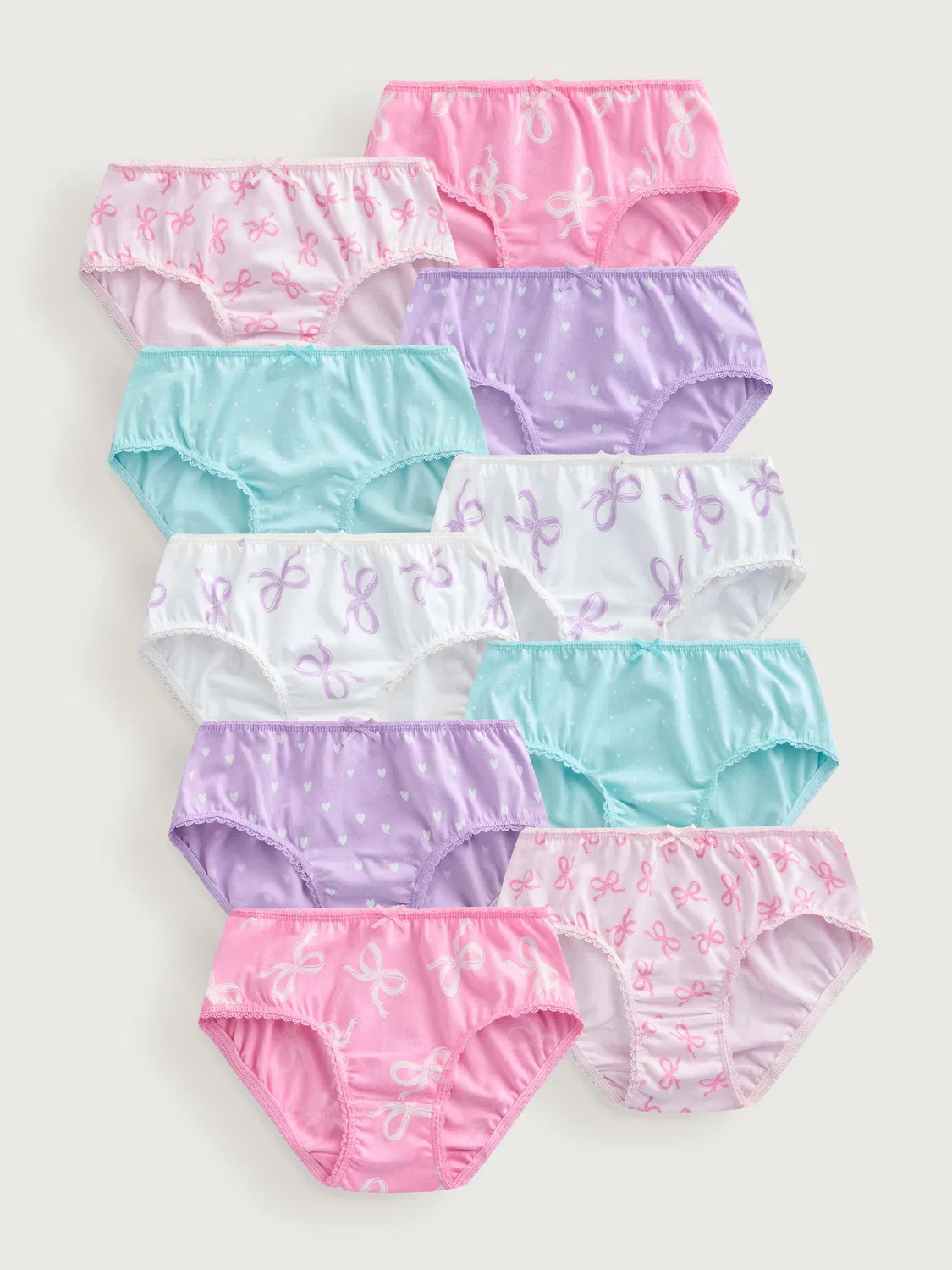 Трусы 10 шт, набор, Pink/Purple Bow Next, розовый с бантом