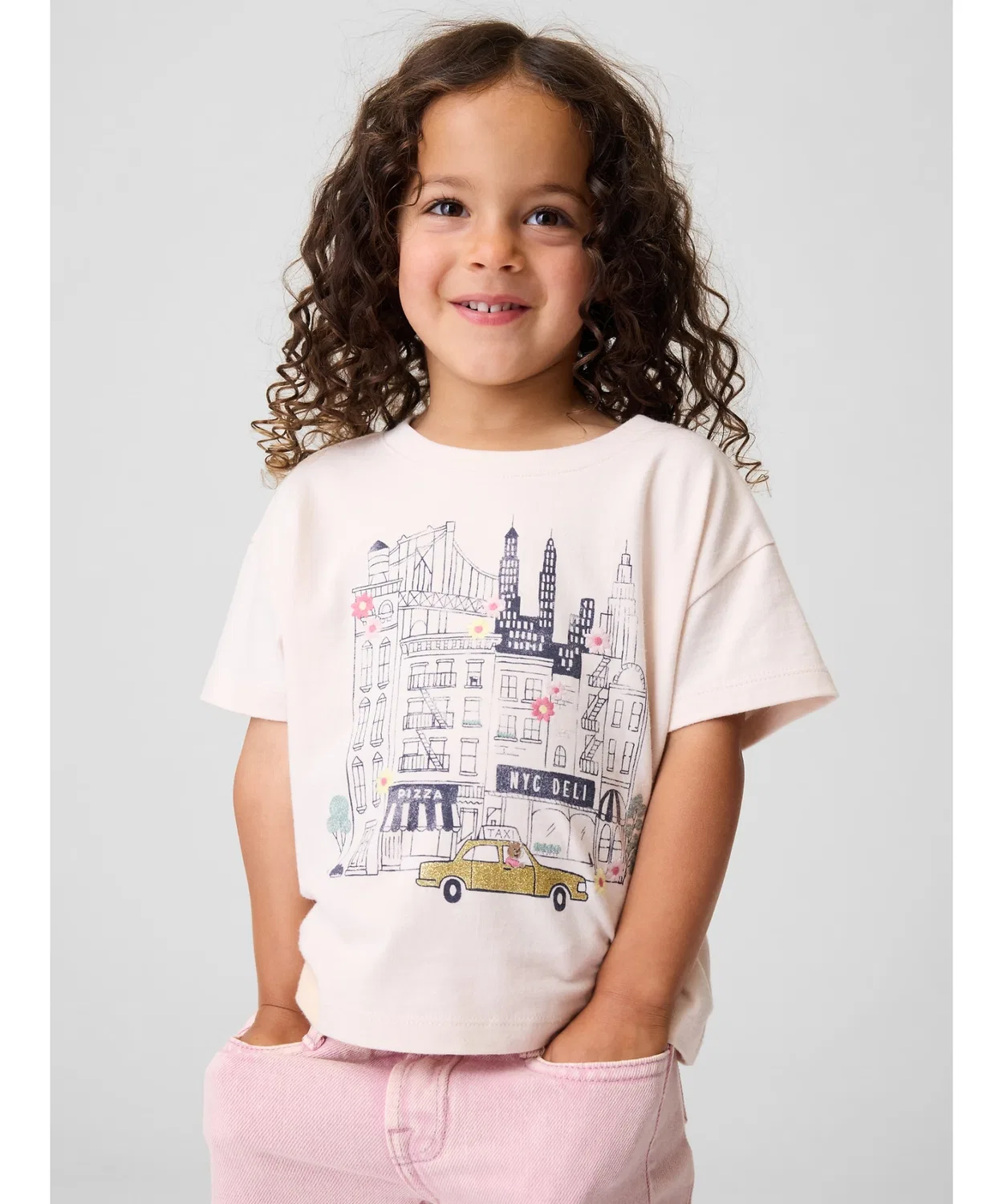 Детская футболка с принтом GAP NYC GAP, Pink