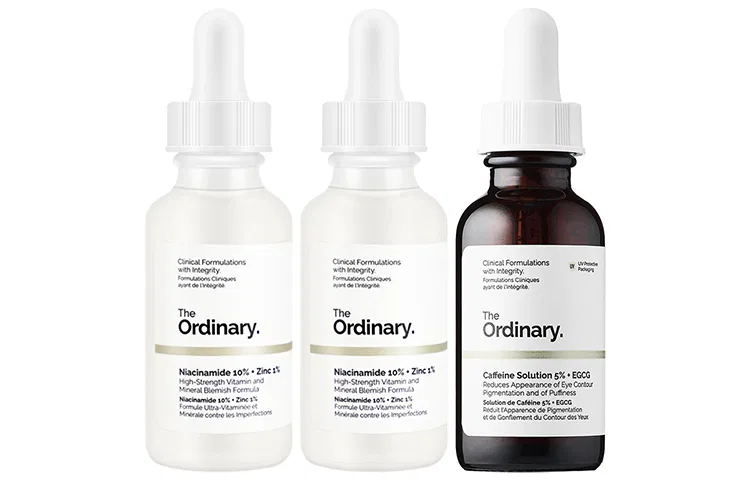 Набор сывороток The Ordinary, Niacinamide Essence 30ml*2+Caffeine Eye Serums 30ml